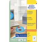 Avery Zweckform L6015-25 étiquettes pour CD, diamètre 117 mm, 50 étiquettes, blanc