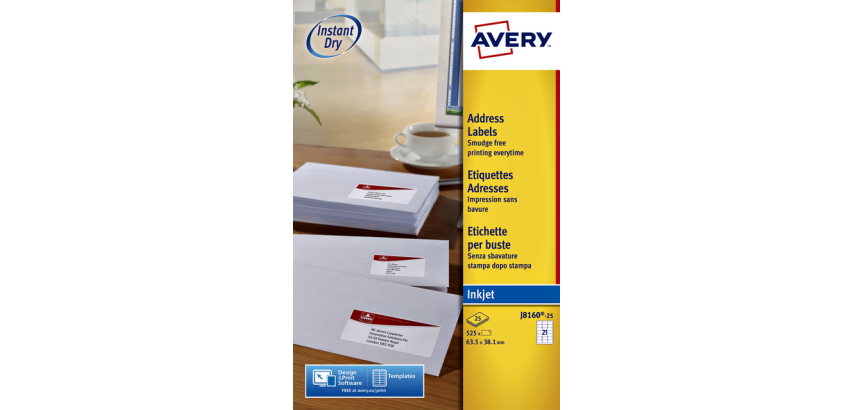 Avery Etikett J8160-10 63,5x38,1mm weiß 210 Stück