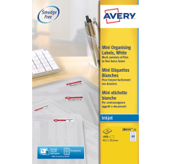 Etiket Avery J8654-25 45.7x25.4mm wit 1000 stuks
