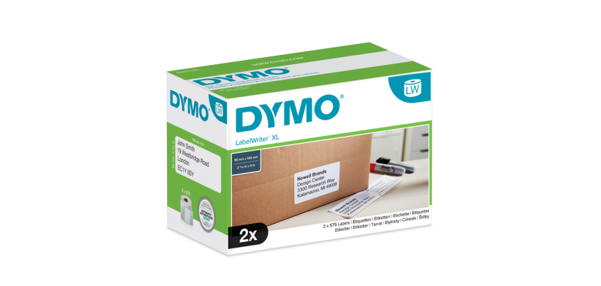 Etiquette expédition Dymo Labelwriter 5XL 59x102mm 2 rouleaux x 575 pcs blanc