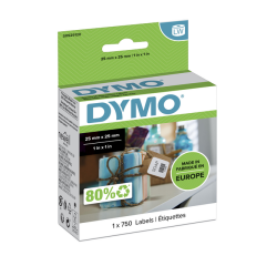 Etiket Dymo LabelWriter multifunctioneel 25x25mm 1 rol á 750 stuks wit