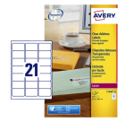 Avery L7560-25 Label 63.5x38.1mm transparent 525 pieces