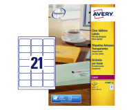 Etiket Avery L7560-25 63.5x38.1mm transparant 525 stuks