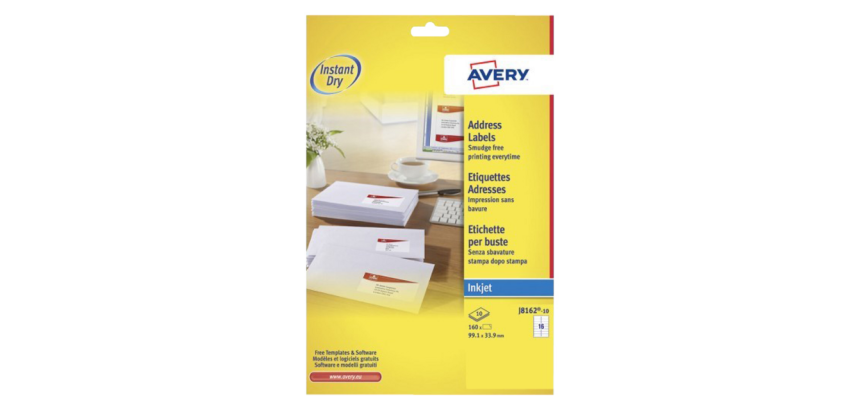 Avery Label J8162-10 99.1x33.9mm white 160 pieces