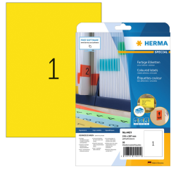 Etiquette HERMA 4421 210x297mm A4 jaune 20 pièces