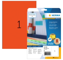 Etiket HERMA 4422 210x297mm A4 verwijderbaar rood 20stuks