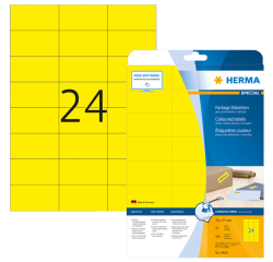 Etiquette HERMA 4466 70x37mm jaune 480 pièces