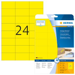 Etiquette HERMA 4466 70x37mm jaune 480 pièces