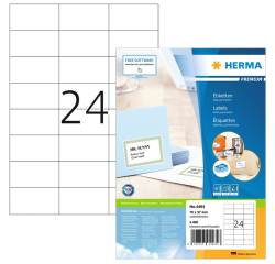 Etiquette HERMA Premium 4464 70x37mm blanc 2400 pièces