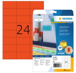 Etiquette HERMA 4467 70x37mm rouge 480 pièces