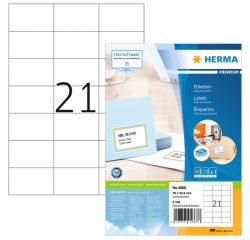 Etiket HERMA 4668 70x42.3mm premium wit 2100 etiketten