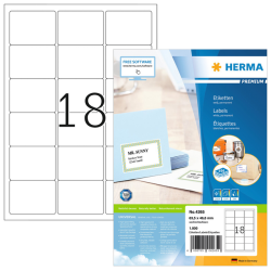 Etiquette HERMA Premium 4265 63,5x46,6mm blanc 1800 pièces