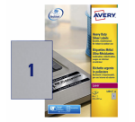 Etiquette Avery L6013-20 210x297mm argent 20 pièces
