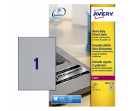 Etiket Avery L6013-20 210x297mm zilver 20 stuks