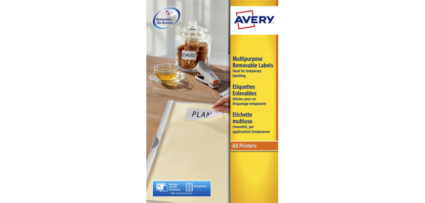 Etiquette Avery amovible L6025REV-25 63,5x46,6mm 450 pièces