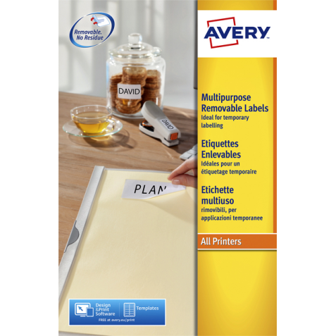 Etiket Avery L6025REV-25 63.5x46.6mm afneembaar wit 450stuks