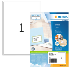 Etiquette HERMA Premium 4252 199,6x289,1mm blanc 100 pièces