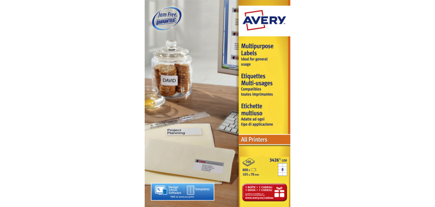 Etiquette Avery amovible L4745REV-25 96x63,5mm 200 pièces