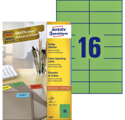 Etiquette Avery Zweckform 3454 105x37mm vert 1600 pièces