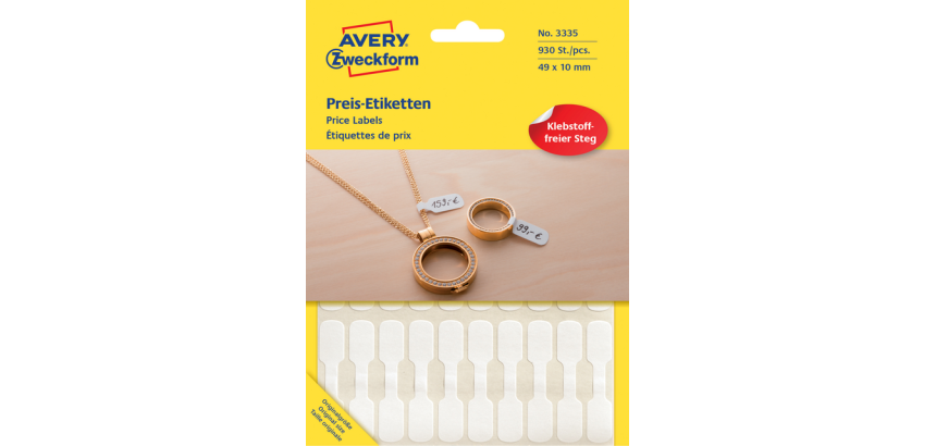 Avery-Etikett 3335 49x10mm weiß 924 Stück
