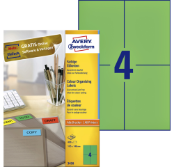 Etiket Avery Zweckform 3458 105x148mm A6 groen 400stuks