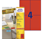 Etiquette Avery 3456 105x148mm A6 rouge 400 pièces