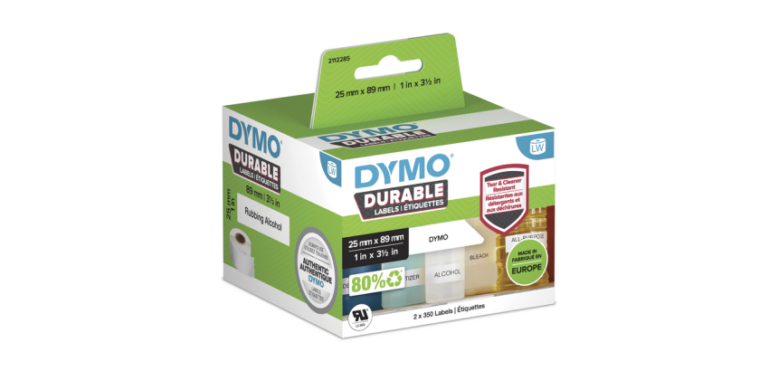Etiquette Dymo LabelWriter Industriel 25x89mm 2 rouleaux x 350 pcs blanc
