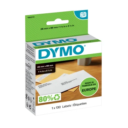 Cassette à ruban pour A18768 Dymo - 12mm lettrage Noir ruban Blanc