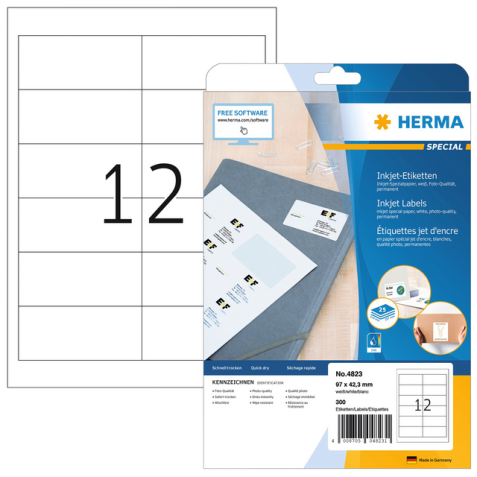 Etiquette HERMA 4823 96,5x42,3mm blanc 300 pièces