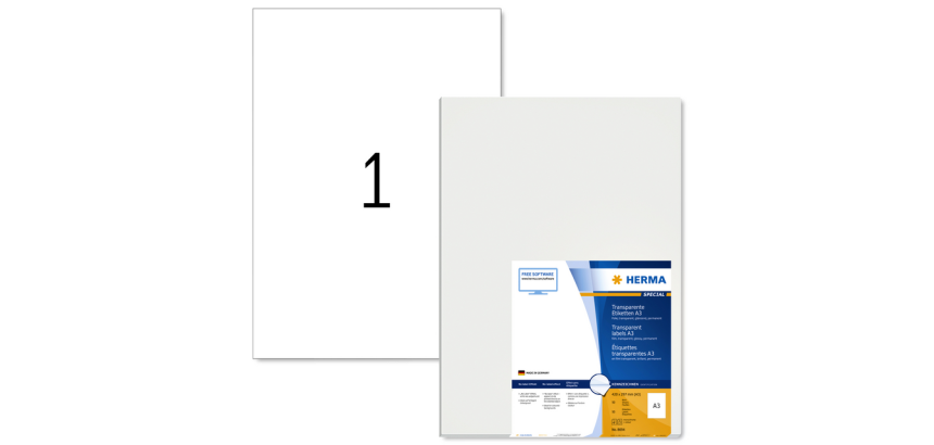 Etiquette HERMA 8694 A3 297x420mm 50 pièces transparent