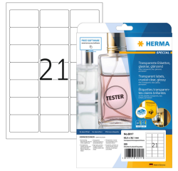 Etiquette HERMA 8017 63,5x38,1mm transparent 525 pièces