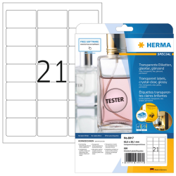 Etiquette HERMA 8017 63,5x38,1mm transparent 525 pièces