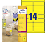 Etiket Avery L7263Y-100 99.1x38.1mm neon geel 1400 stuks