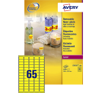 Etiket Avery L7651Y-100 38.1x21.2mm neon geel 6500 stuks