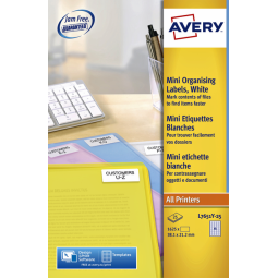 Etiquette Avery L7651Y-25 38,1x21,2mm jaune néon 1625 pièces