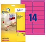 Etiquette Avery L7363P-25 99,1x38,1mm rose néon 340 pièces