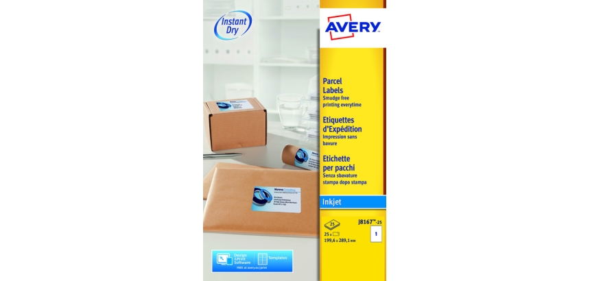 Avery J8167-25 Label 199.6x289.1mm white 25 pieces