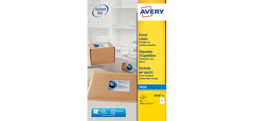 Avery J8168-25 Label 199.6x143.5mm white 50 pieces