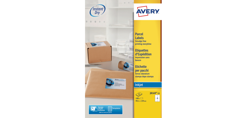 Avery J8169-25 Label 99.1x139mm white 100 pieces