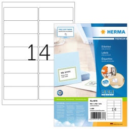 Etiquette HERMA Premium 4678 99,1x38,1mm blanc 1400 pièces