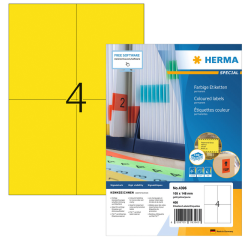 Etiket HERMA 4396 105x148mm A6 geel 400stuks