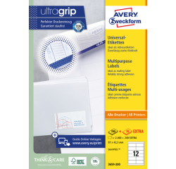 Etiket Avery 3659-200 97x42.3mm wit 2400 stuks