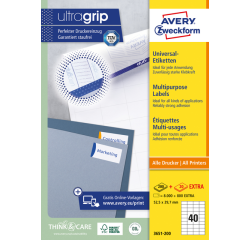 Avery-Etikett 3651-200 52,5x29,7mm weiß 8000 Stück