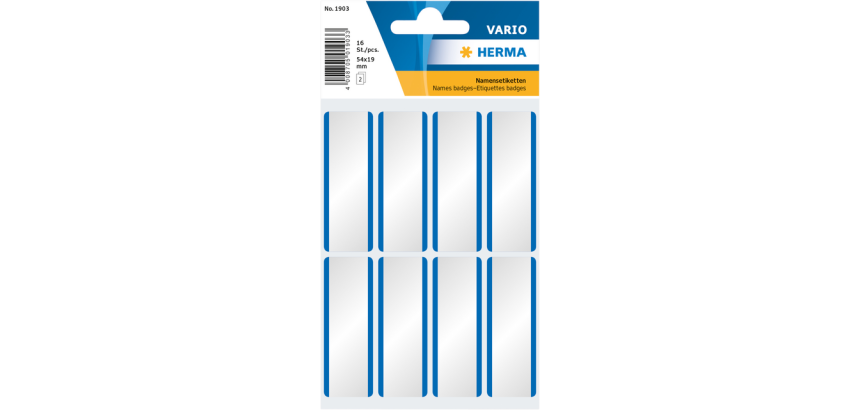 HERMA label badge 1903 54x19mm white/blue