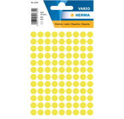 Etiquette HERMA 1834 rond 8mm jaune 540 pièces