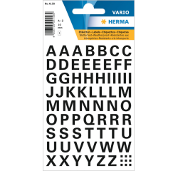 Etiquette HERMA 4158 lettres A-Z noir 10mm