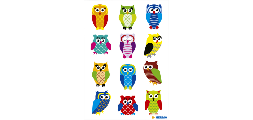 Etiket HERMA 3224 uilen glitterfolie
