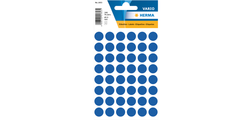 Etiquette HERMA 1853 rond 13mm bleu foncé 240 pièces