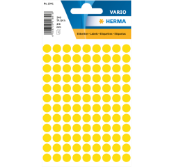 Etiket HERMA 1841 rond 8mm geel 540stuks