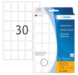 Etiquette amovible HERMA 10608 19x27mm blanc 720 pièces